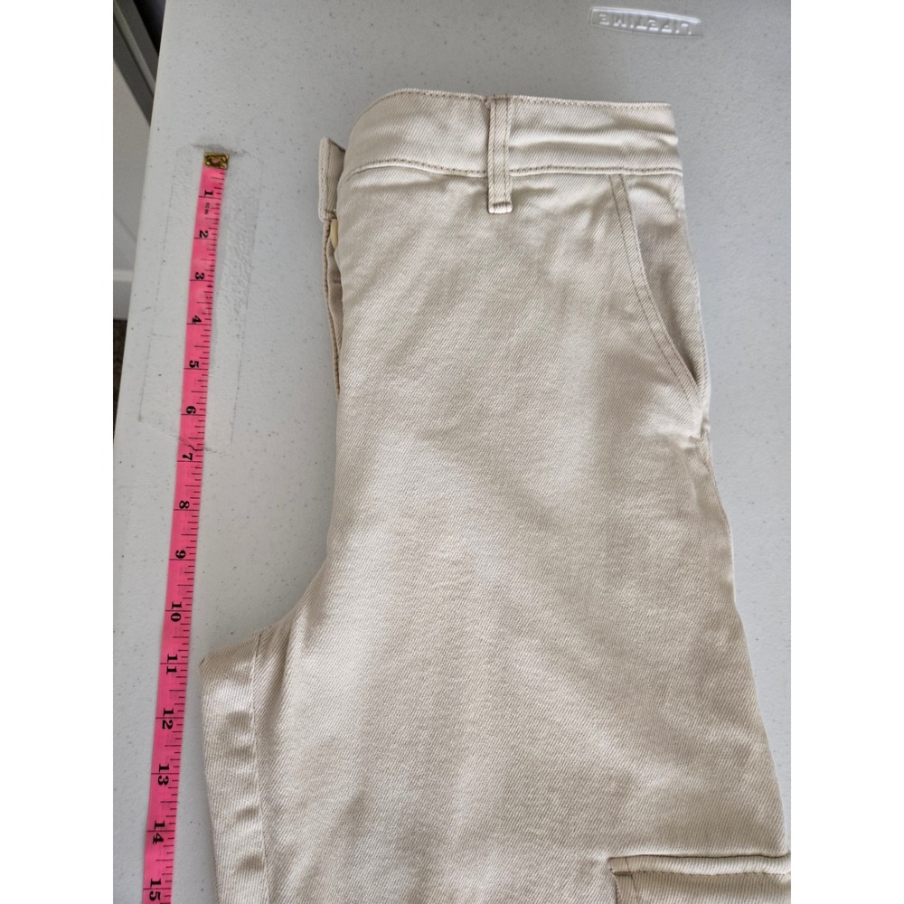 Wilfred Free Womens 4 Cargo Pants Cream High Rise Tapered Button Fly Aritzia - Picture 11 of 13
